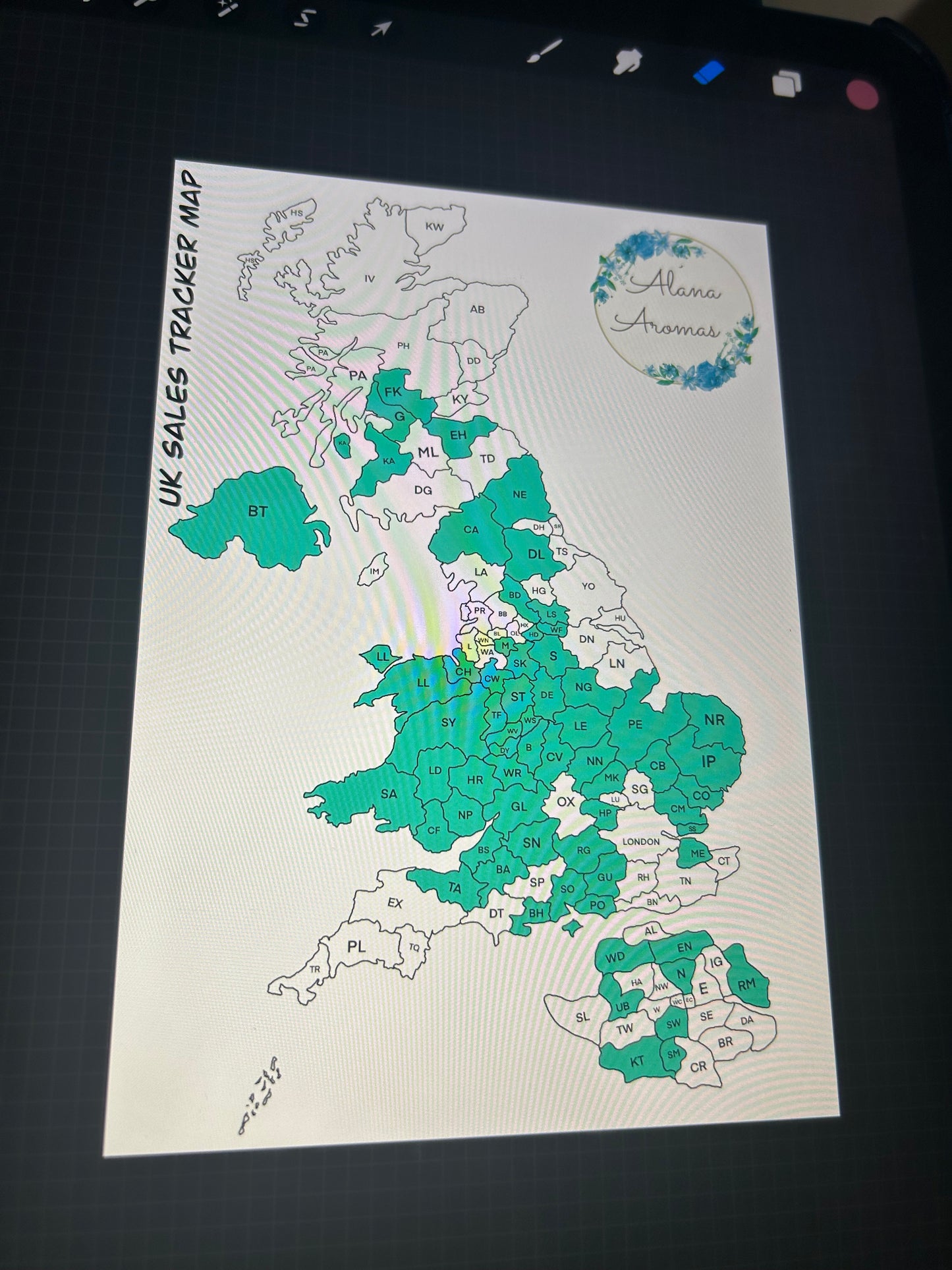 Digital Postcode Tracker Map – Alana Aromas